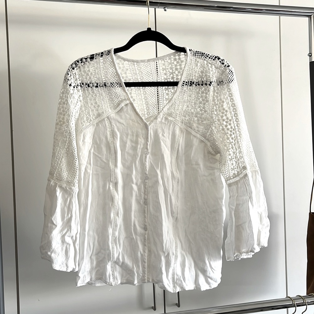 White floral sea through top
